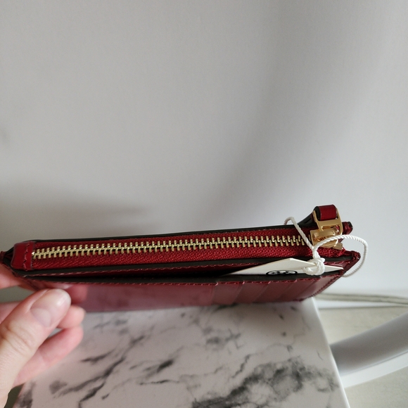 Tory Burch Red Patent Leather Wristlet - Picture 6 of 8